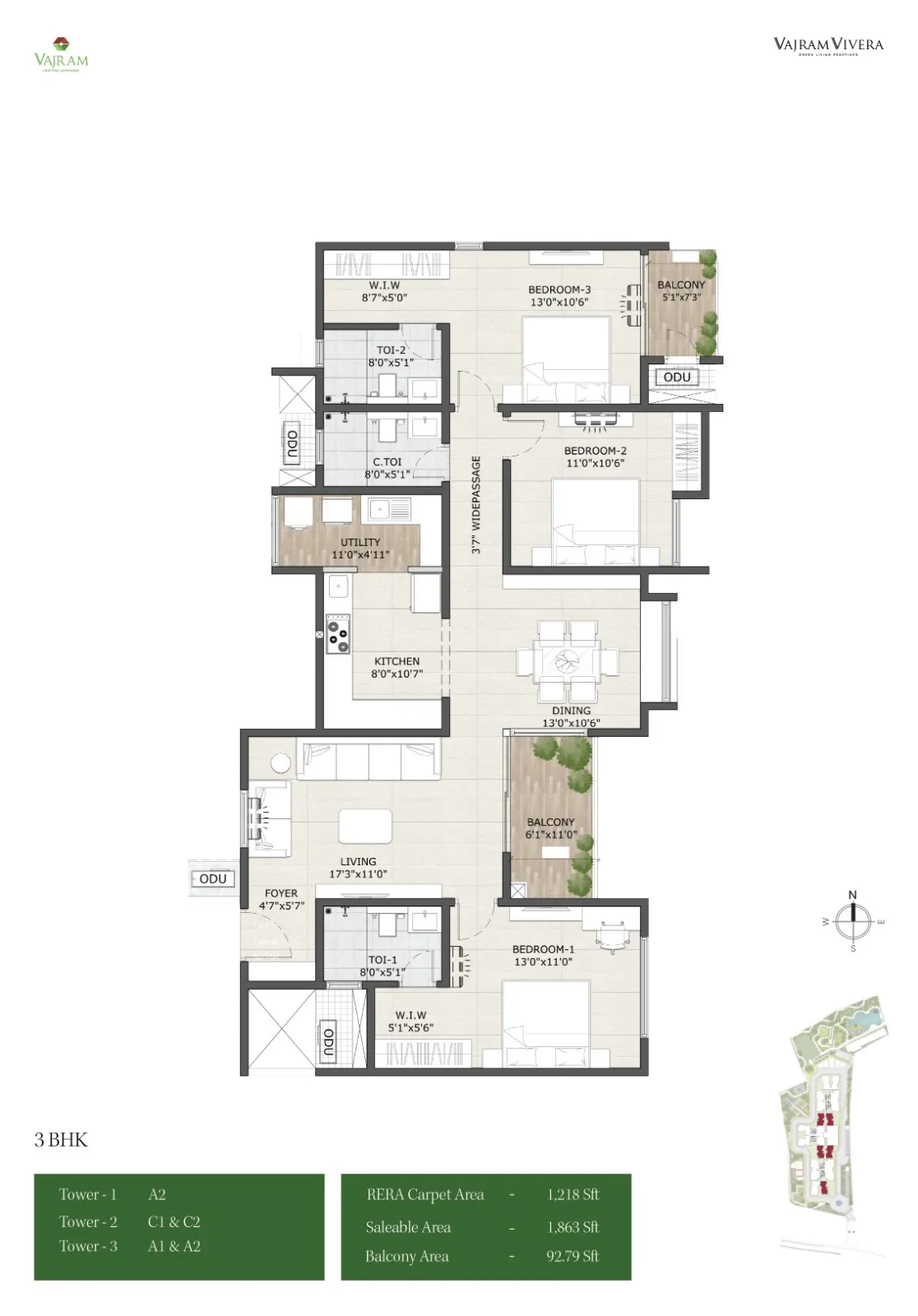 3 BHK 1863 sq.ft
